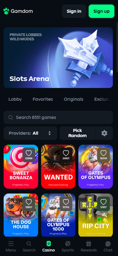 Gamdom_Casino_game_gallery_mobile
