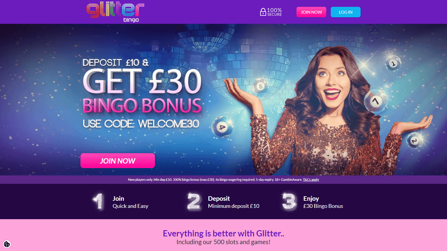 Glitter_Bingo_Casino_homepage_desktop