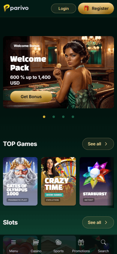 Parivo_Casino_homepage_mobile