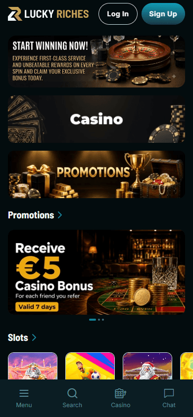 Luckyriches_Casino_homepage_mobile
