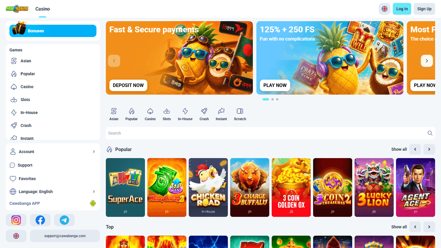 Cawabanga_Casino_homepage_desktop