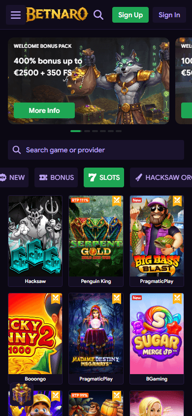 Betnaro_Casino_game_gallery_mobile