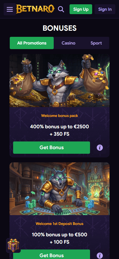 Betnaro_Casino_promotions_mobile