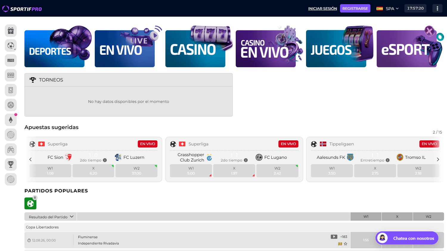 Sportifpro_Casino_homepage_desktop