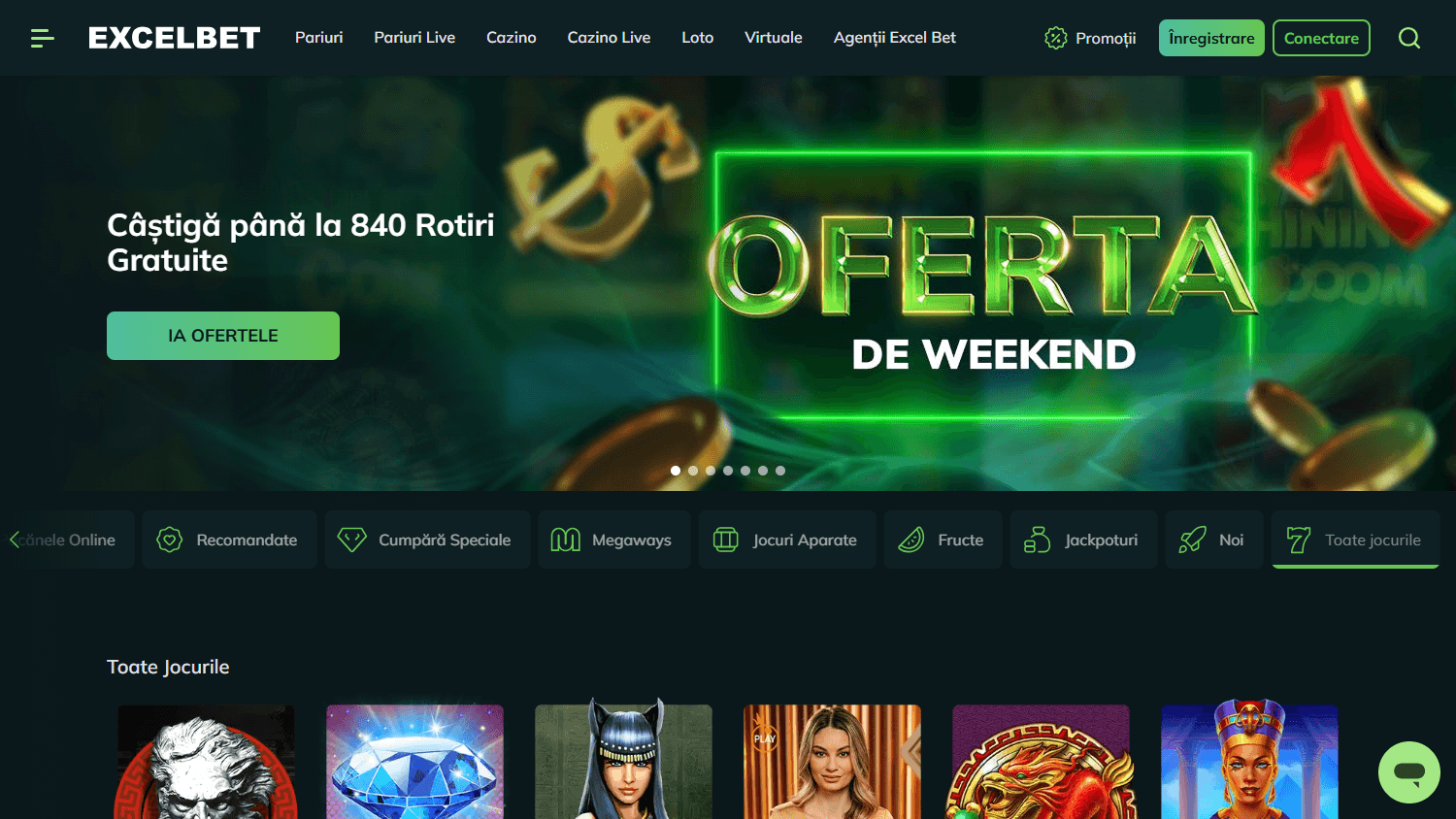Excelbet_Casino_homepage_desktop