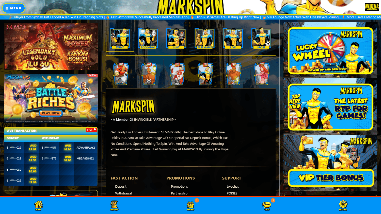 markspin_casino_homepage_desktop