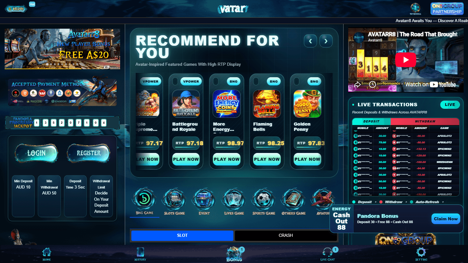 avatarr8_casino_homepage_desktop
