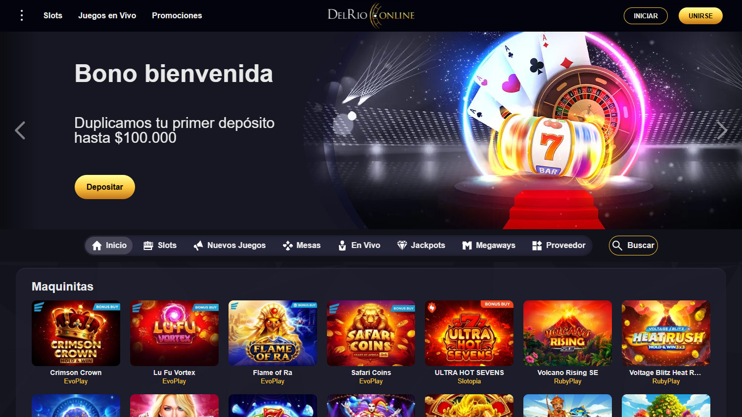 DelRio_Casino_homepage_desktop