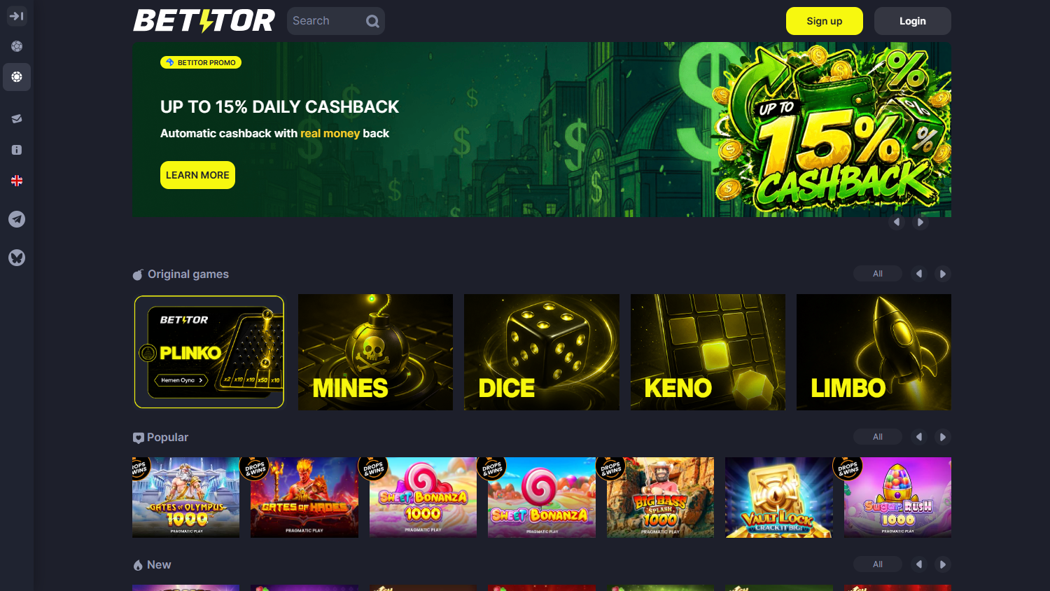 Betitor_Casino_homepage_desktop