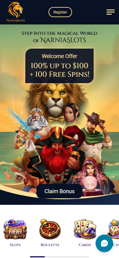 NarniaSlots_Casino_homepage_mobile