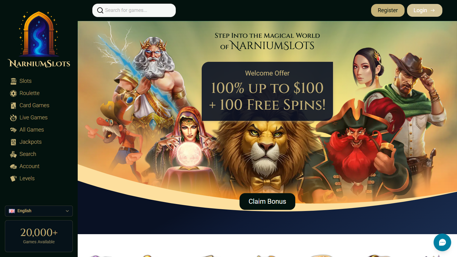 NarniumSlots_Casino_homepage_desktop