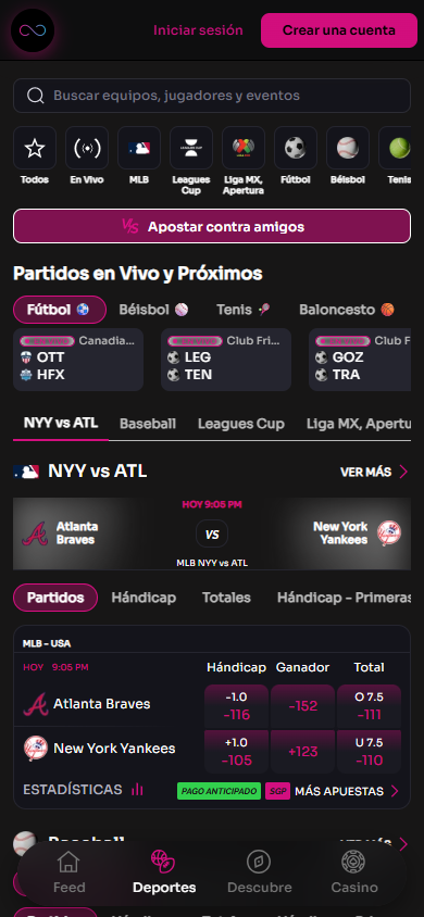 infinito.bet_Casino_homepage_mobile