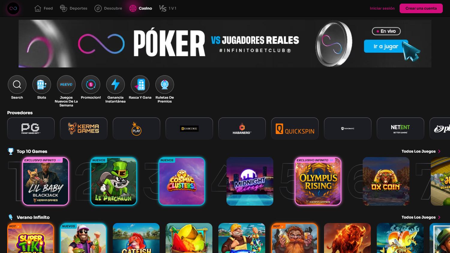 infinito.bet_Casino_game_gallery_desktop
