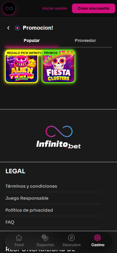 infinito.bet_Casino_promotions_mobile