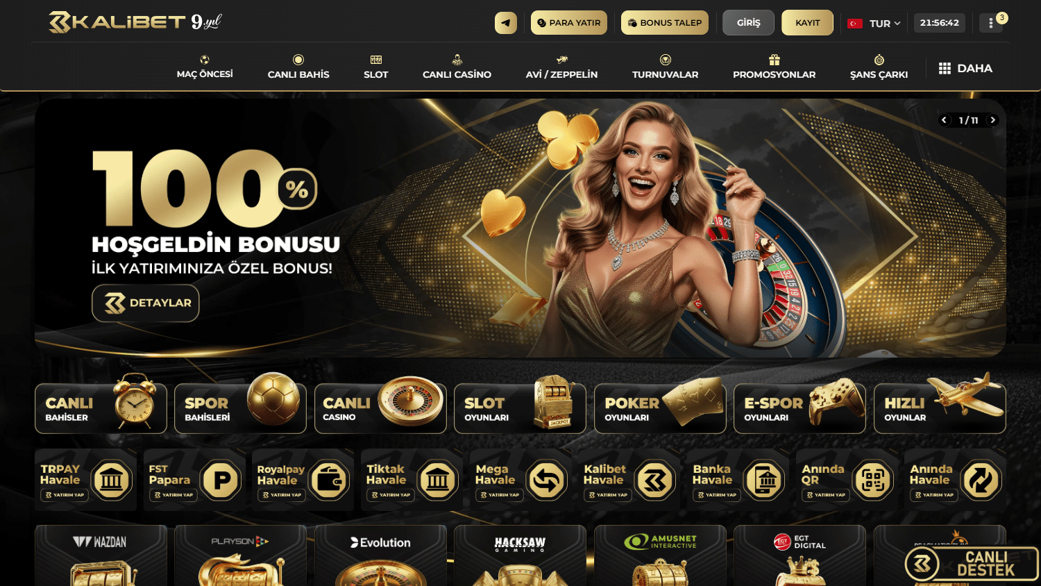 Kalibet_Casino_homepage_desktop