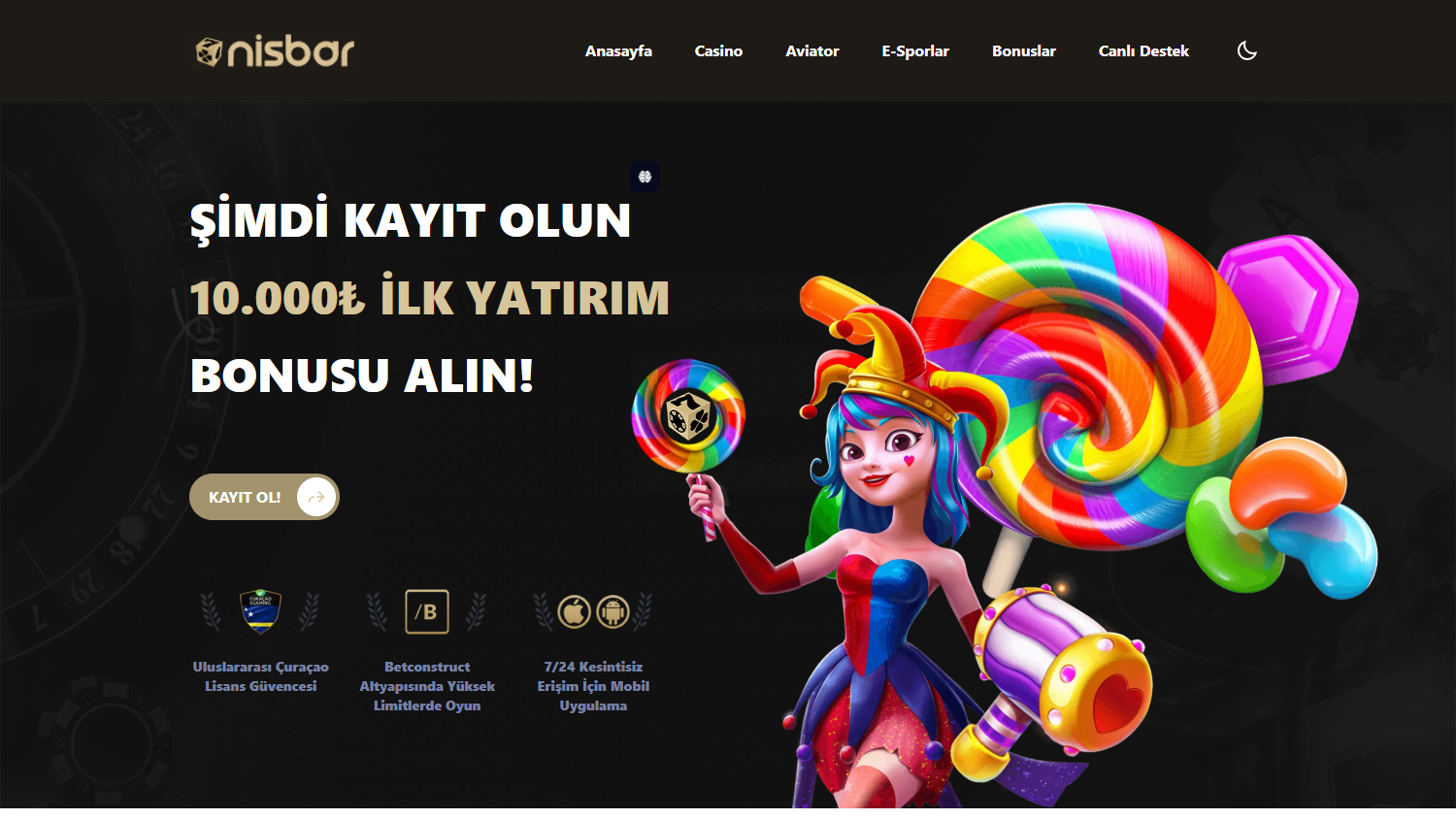 Nisbar_Casino_homepage_desktop