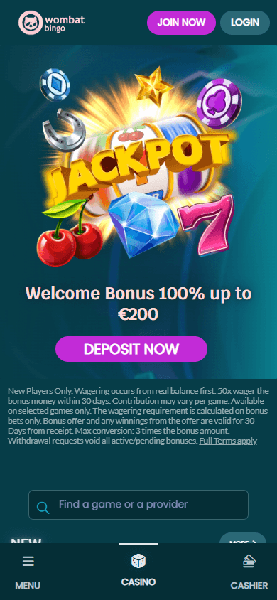 WombatBingo_Casino_homepage_mobile