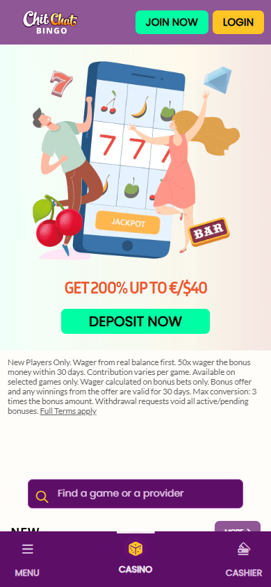 Chitchat_Bingo_Casino_homepage_mobile