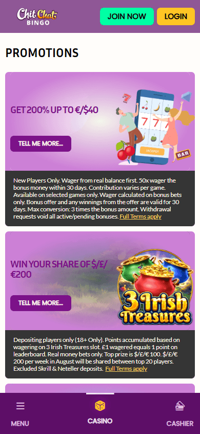 Chitchat_Bingo_Casino_promotions_mobile