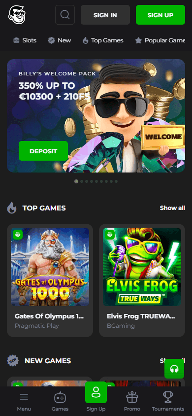 Billy_Billion_Casino_homepage_mobile