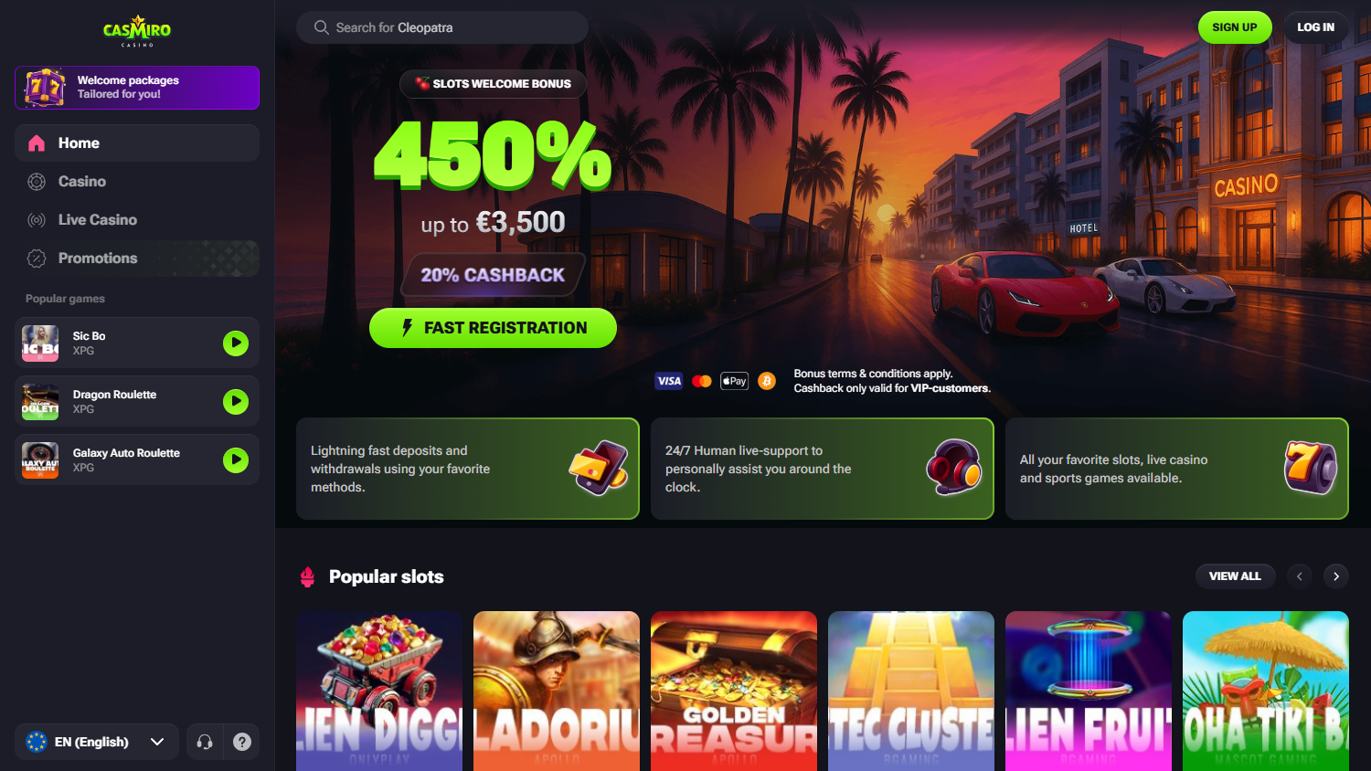 Casmiro_Casino_homepage_desktop