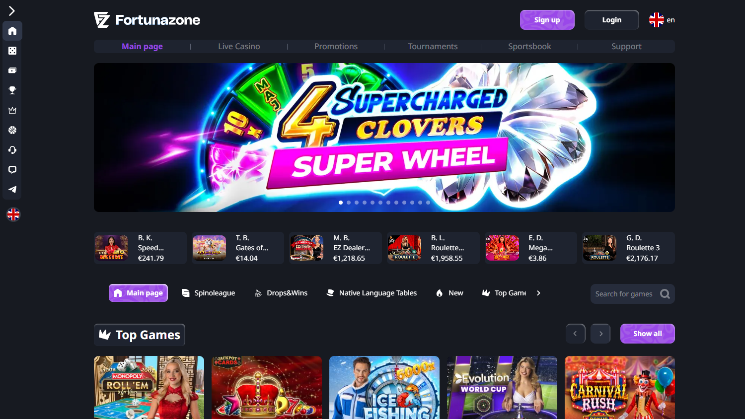 Fortunazone_Casino_homepage_desktop