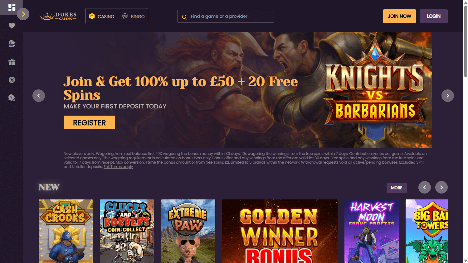 Dukes_Casino_homepage_desktop