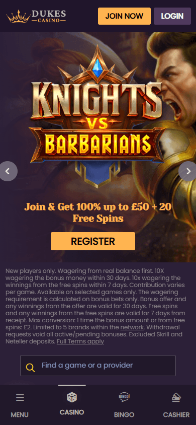 Dukes_Casino_homepage_mobile