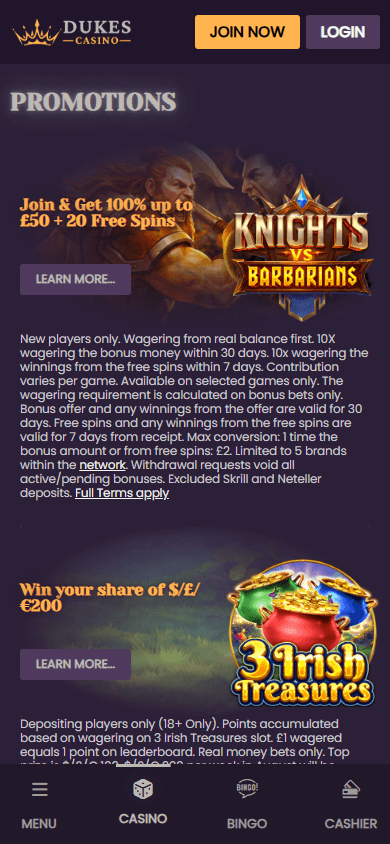 Dukes_Casino_promotions_mobile
