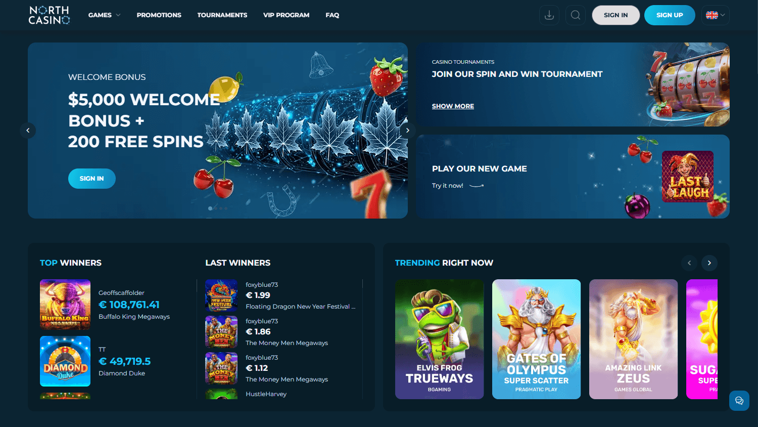 north_casino_homepage_desktop
