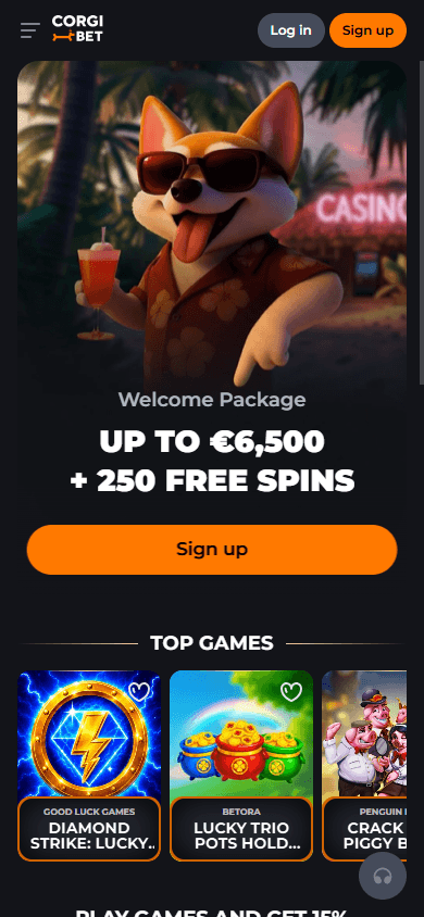 corgibet_casino_homepage_mobile