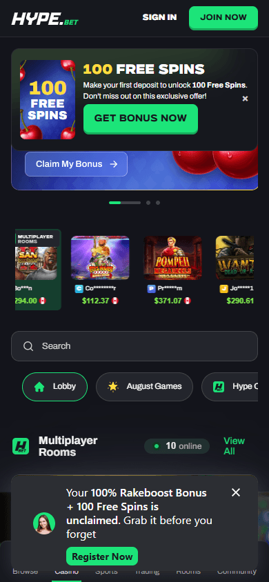 hype.bet_casino_homepage_mobile