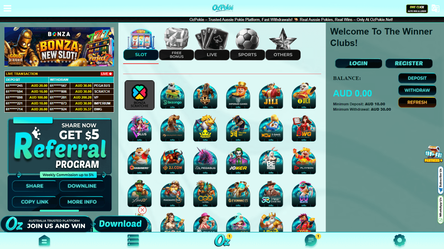 ozpokie_casino_homepage_desktop