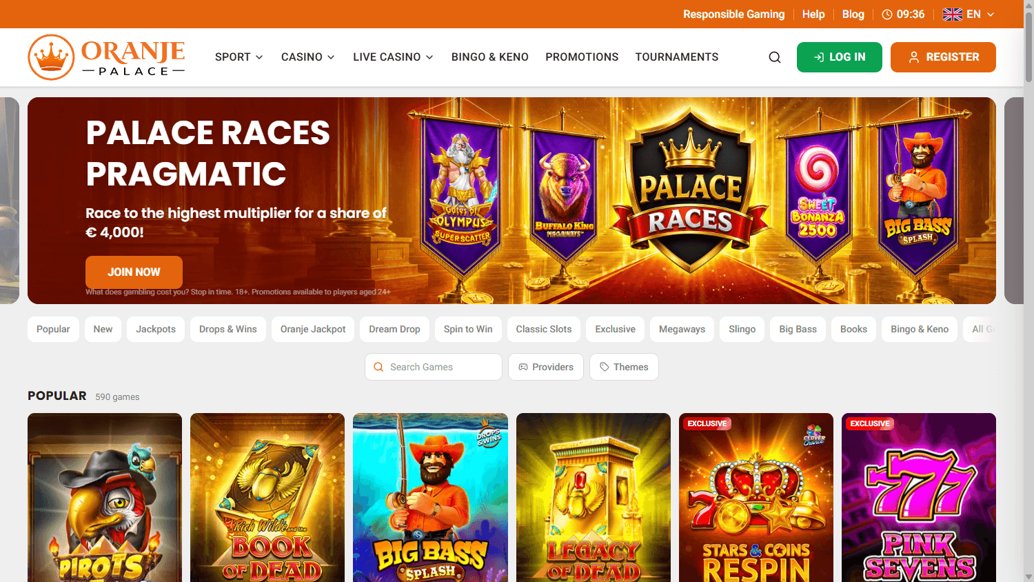 Goldrun_Casino_homepage_desktop