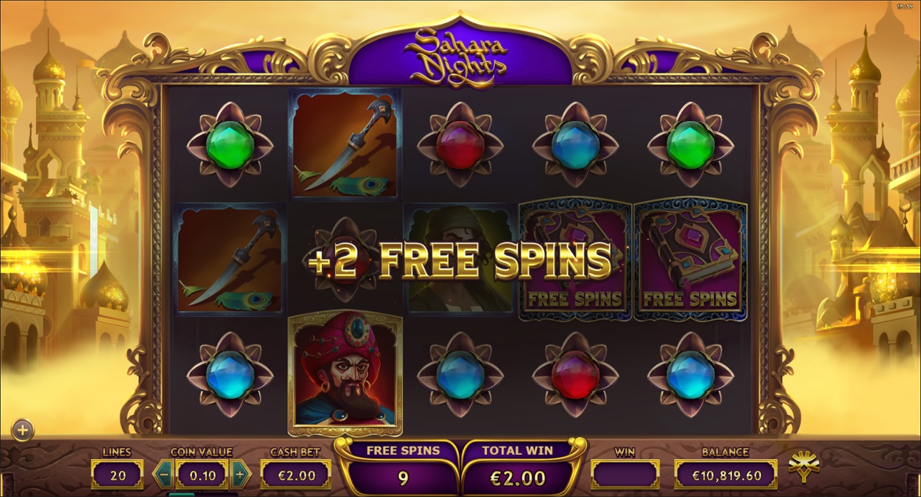 Sahara Nights slot with Extra spins feature