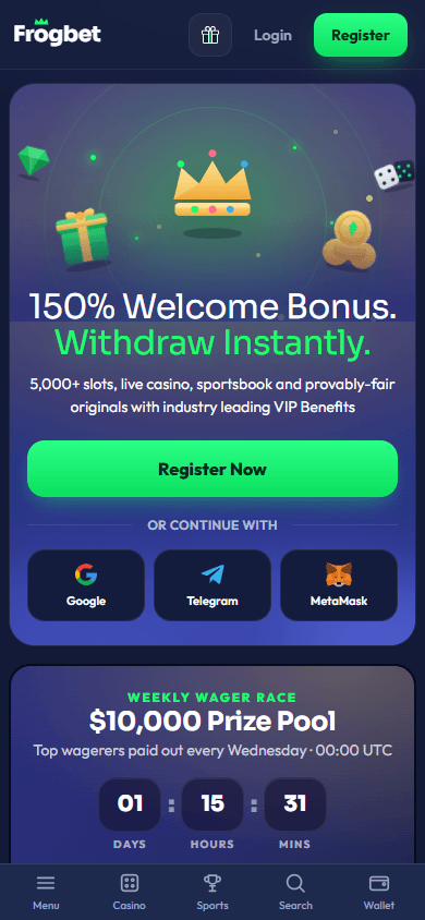 frogbet_casino_homepage_mobile