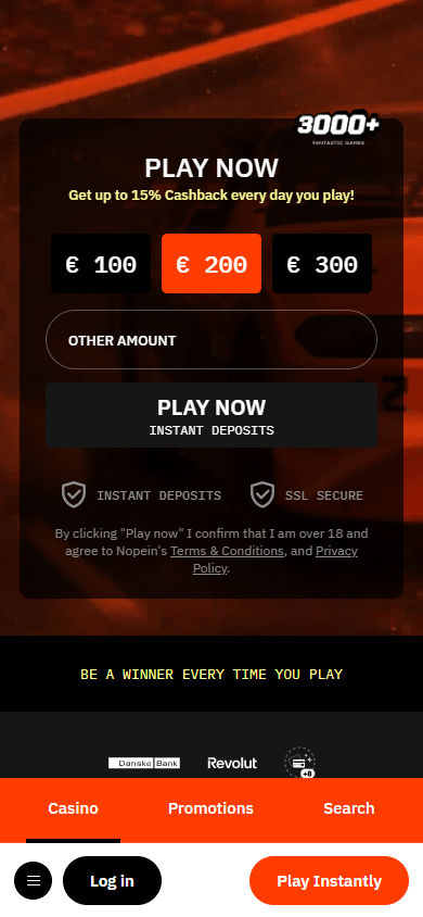 Nopein_Casino_homepage_mobile