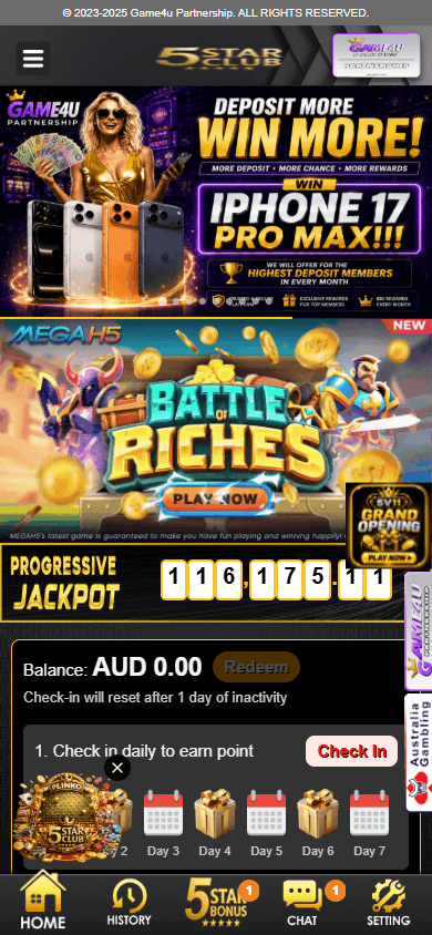 5starclub_casino_homepage_mobile