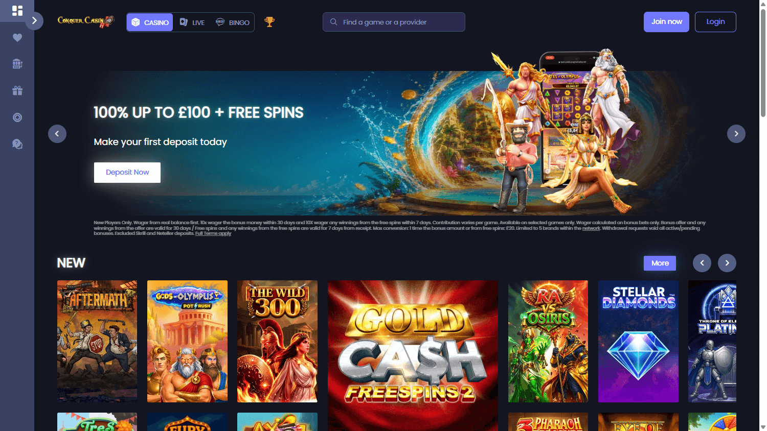 conquercasino_homepage_desktop