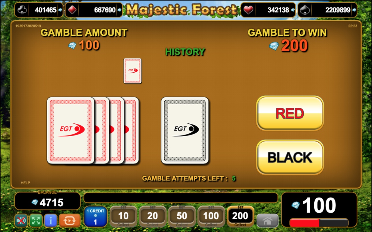 Majestic Forest slot gamble feature