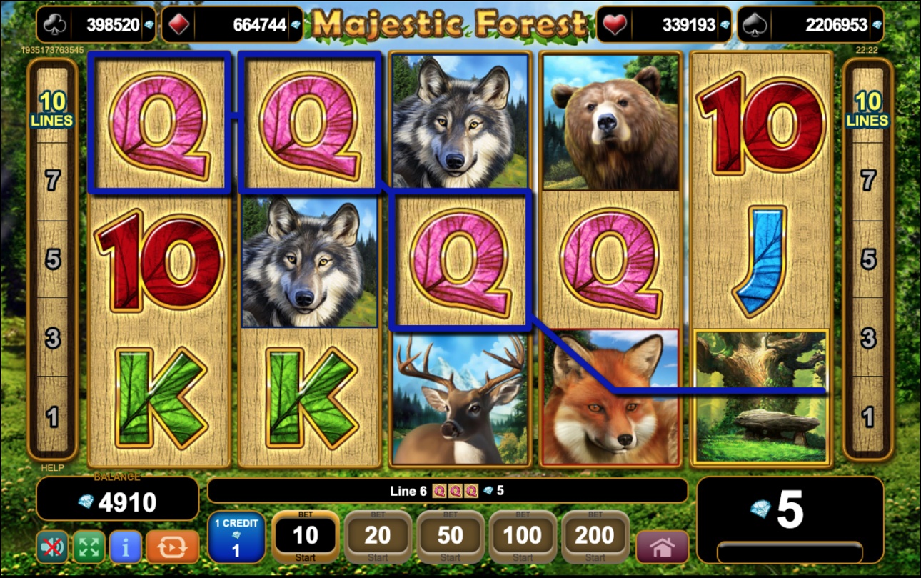 Majestic Forest base game win