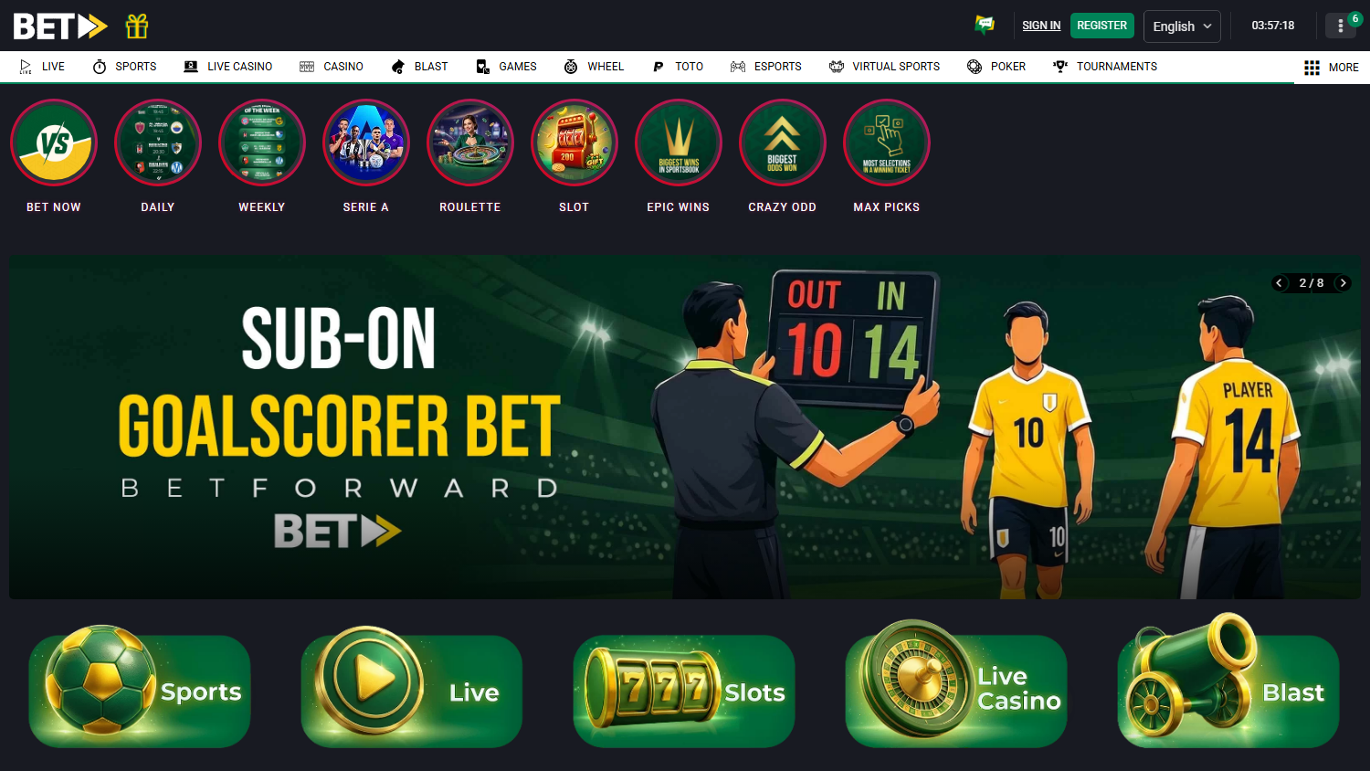 BetForward_Casino_homepage_desktop