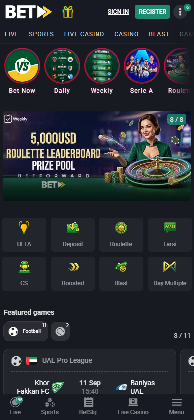 BetForward_Casino_homepage_mobile
