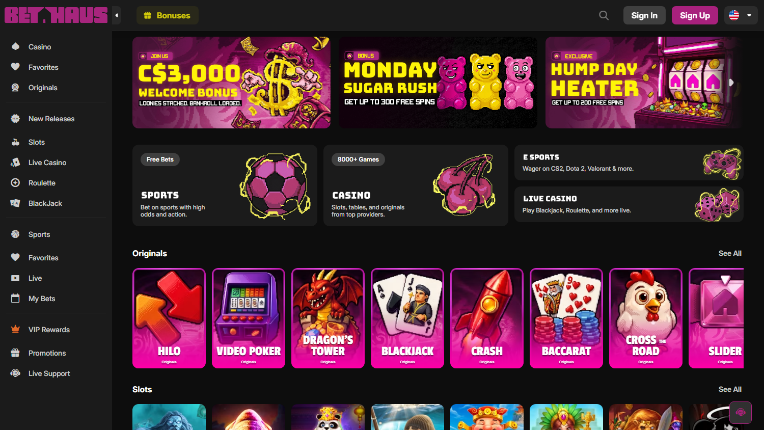 Bethaus_Casino_homepage_desktop