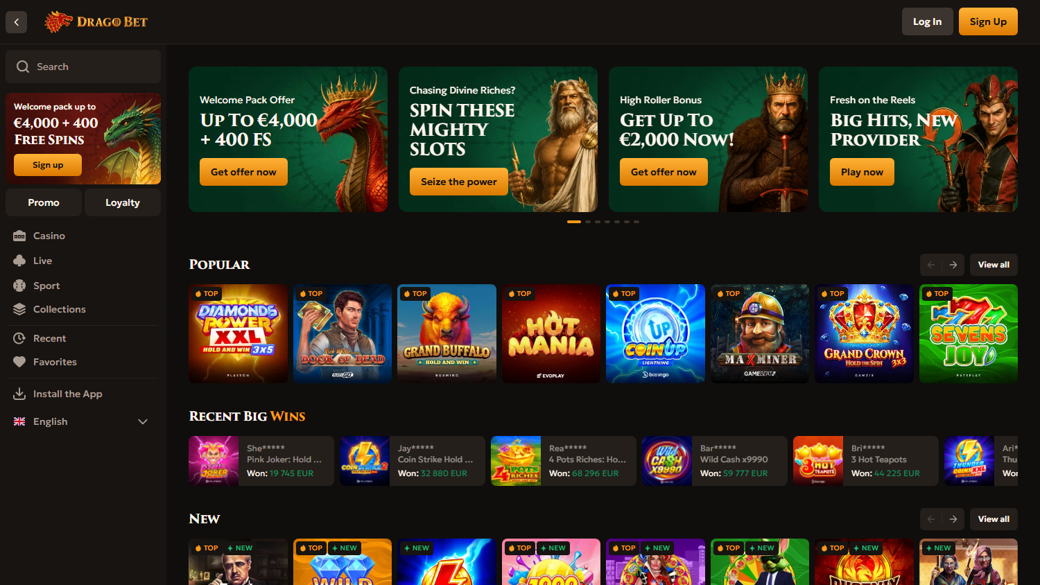 Dragobet_Casino_homepage_desktop
