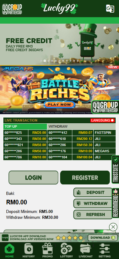 Lucky_99_Casino_homepage_mobile