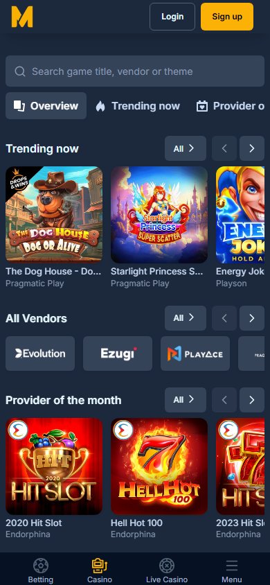 MAX_BET_ON_WIN_Casino_homepage_mobile