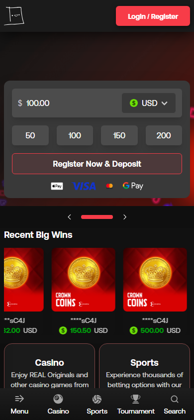 Realbet.io_Casino_homepage_mobile