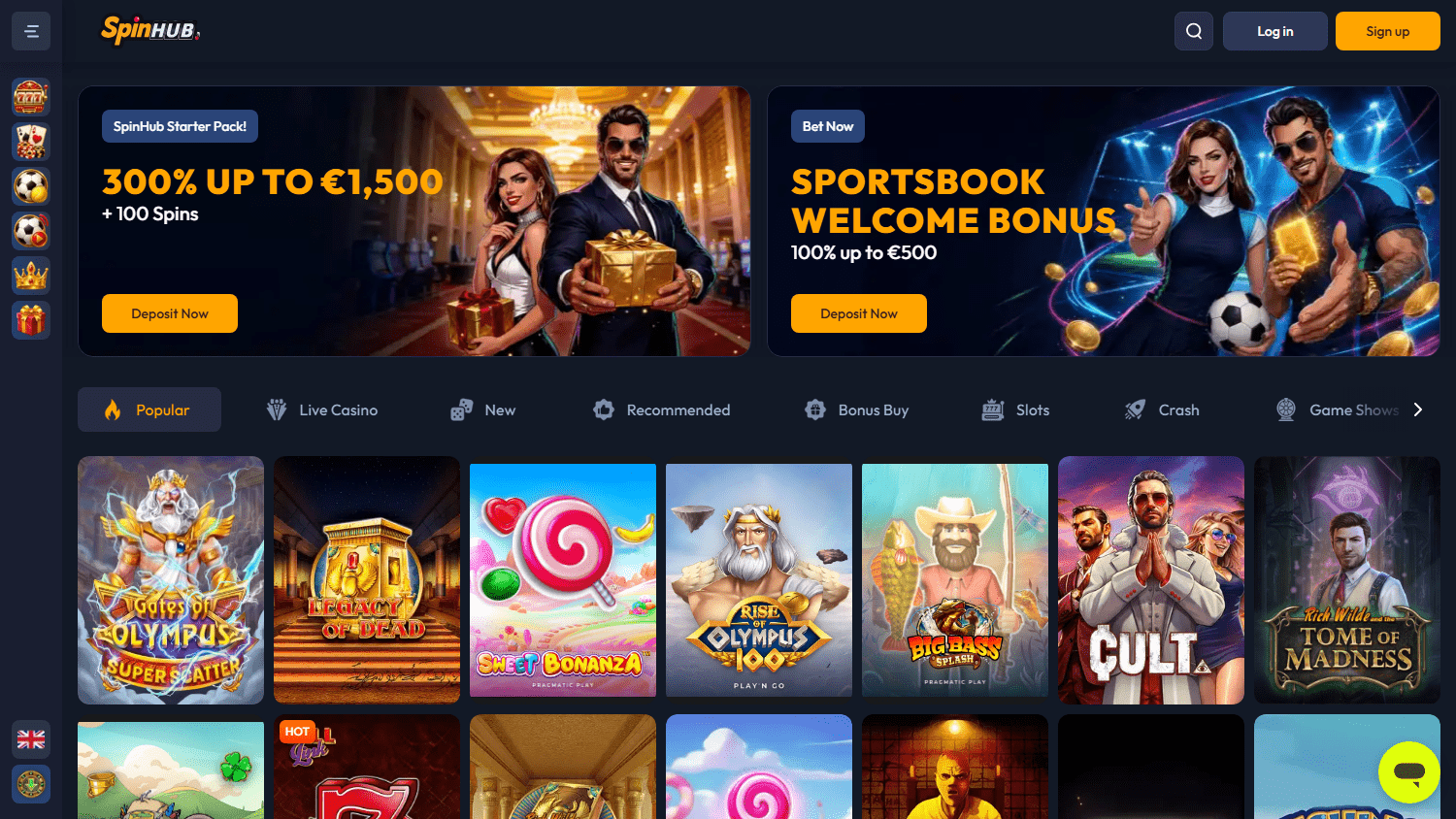 SpinHub_Casino_homepage_desktop