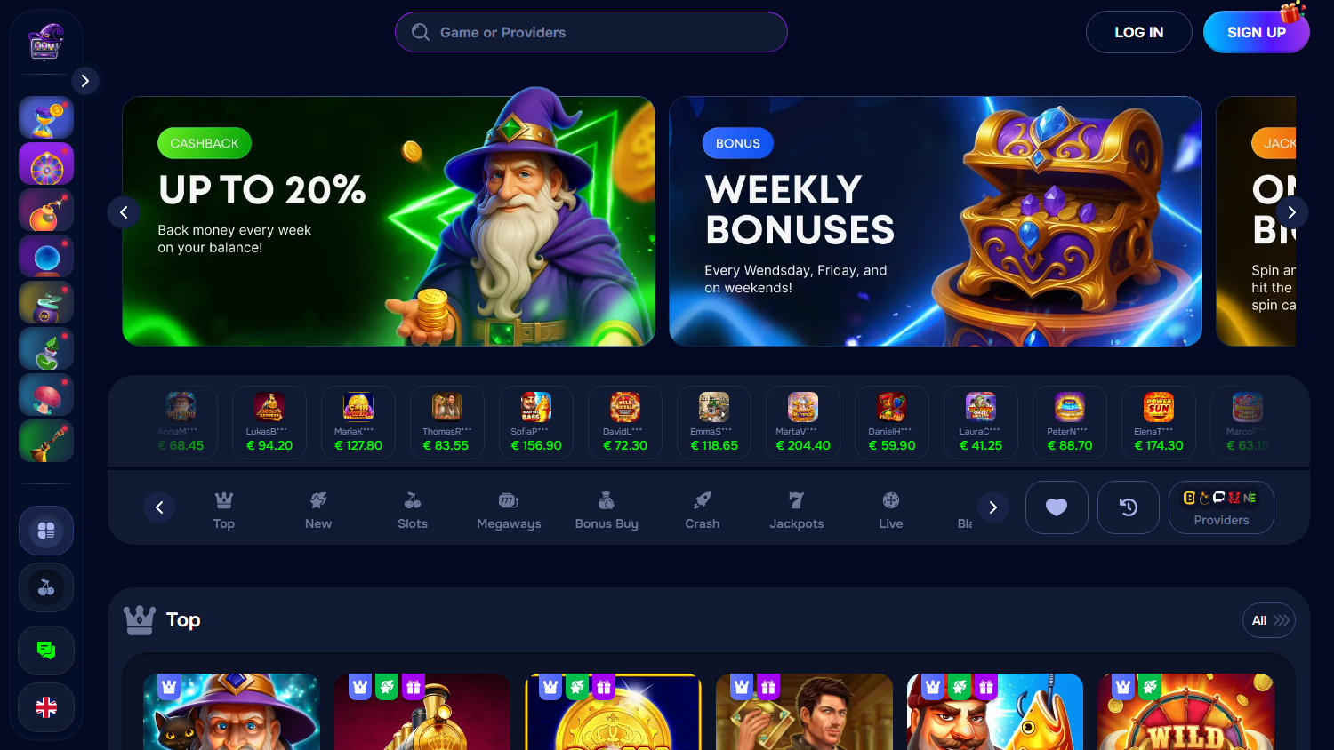 Wizardo_Casino_homepage_desktop